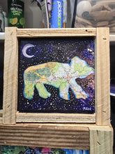 Load image into Gallery viewer, 8" ×7"  Starry Asheville bear map art framed print  ready to hang