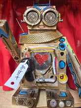 Load image into Gallery viewer, Dresser top  scrap robot sculpture  12.5 inches tall