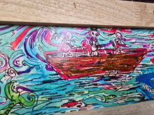 Load image into Gallery viewer, Ship  of fools : shark attack   7x19 embellished framed print (
