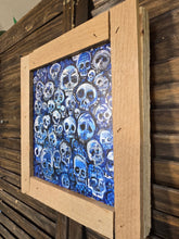 Load image into Gallery viewer, Blue skulls print framed 10x10