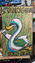 Load image into Gallery viewer, Sneaky goose 16x10 embellished print ready to hang built panel