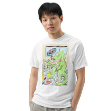 Load image into Gallery viewer, Godzilla steps on a lego Unisex garment-dyed heavyweight t-shirt