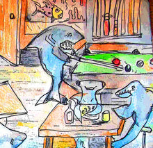 Load image into Gallery viewer, 8x10 shark bar  signed paper print in poly sleeve