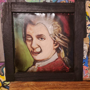 12x12  framed embellished  print "Mozart " black frame