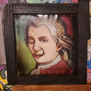 12x12  framed embellished  print "Mozart " black frame