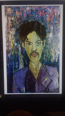 Signed  11x17 prince and the purple rain  print by mark Herbert