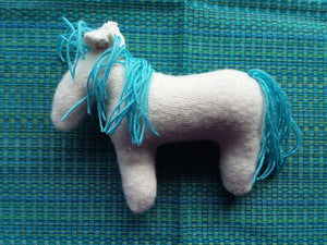 hand made Horse Fiber Art sculptures