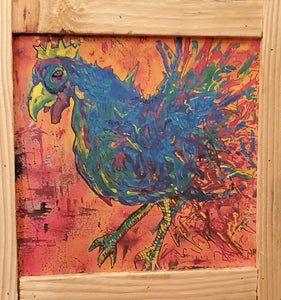 Framed rooster print