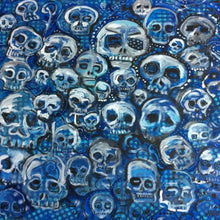 Load image into Gallery viewer, Blue skulls print framed 10x10