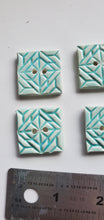 Load image into Gallery viewer, 6 minty squares ceramic 1 inch buttons