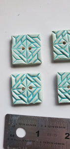6 minty squares ceramic 1 inch buttons