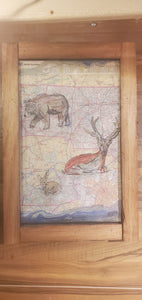 western nc 12x18 framed map art print