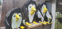 Load image into Gallery viewer, set of 4 wood scrap critter penguin family