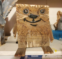 Load image into Gallery viewer, otter wood scrap folk art 10 inch tall