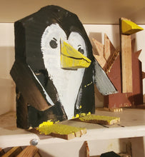 Load image into Gallery viewer, 12  inch penguin makers choice  adopt  a wood-scrap critter