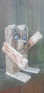 folk art wood scrap critter little bear