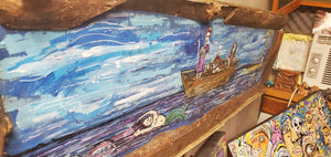 Ship of fools: shipwreck  original 4 foot  painting