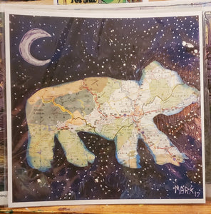 10x10 paper print asheville bear mapn unframed