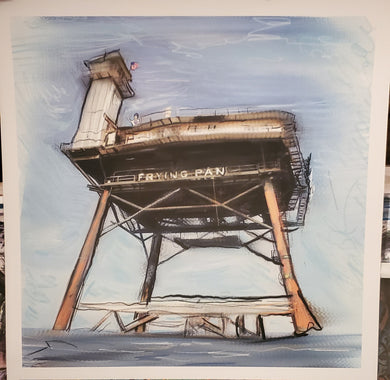 frying pan tower 10x10 signed print  unframed