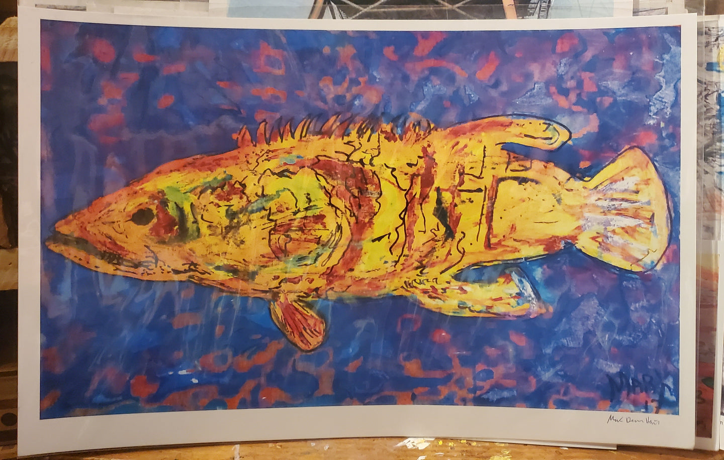 11x17 signed paper print grouper