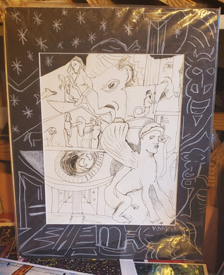 unframed drawing myths by mark herbert 11x14