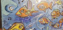 Load image into Gallery viewer, original fish painting 12x18  wood panel ready to hang