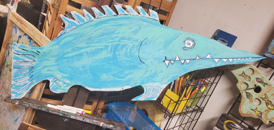 4 ft cut out fish Gar (ish) fish