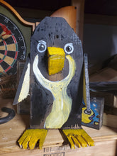 Load image into Gallery viewer, 12  inch penguin makers choice  adopt  a wood-scrap critter
