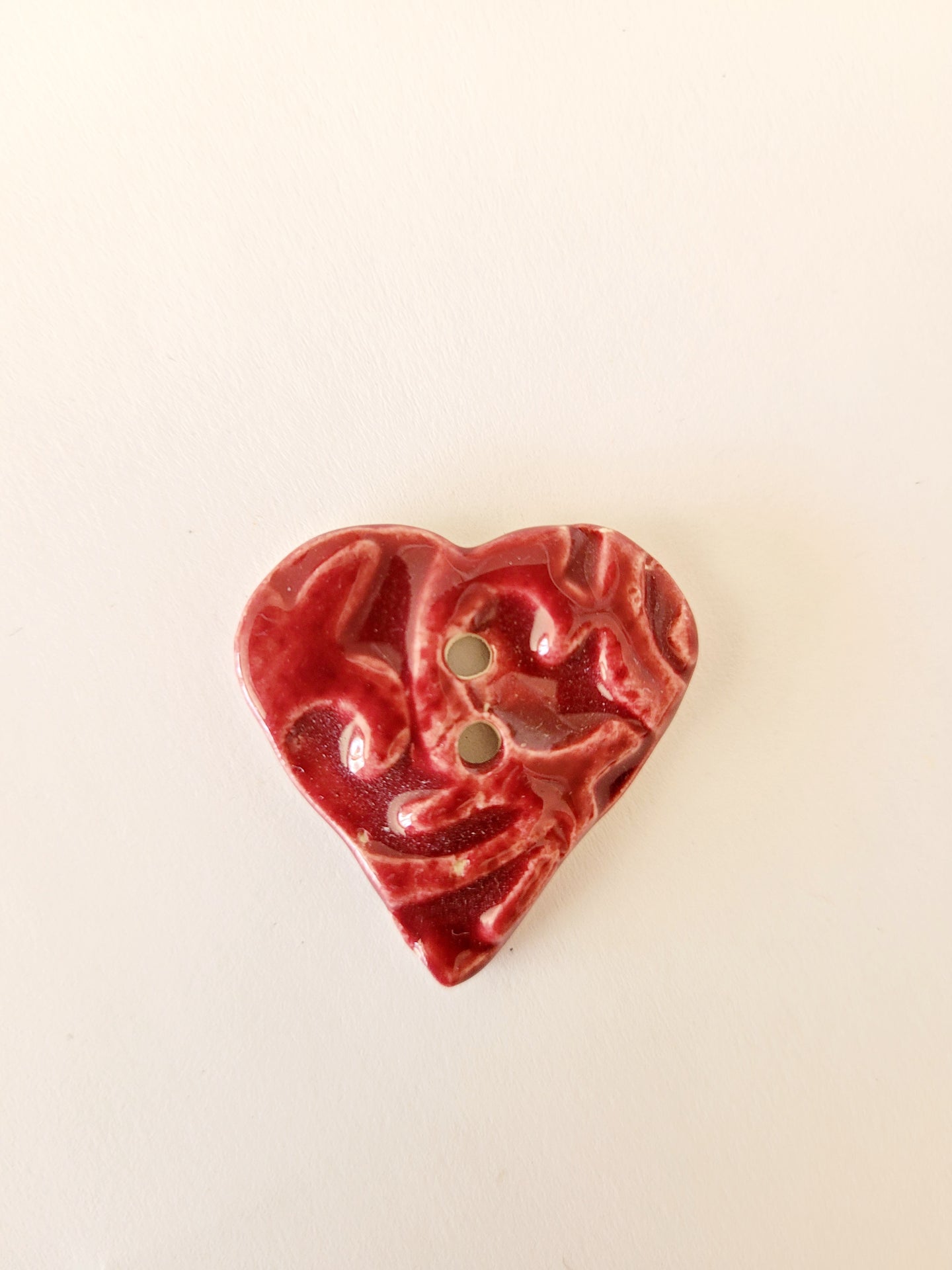 Set of 10 clay heart buttons