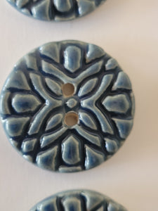 Set of 10 blue celadon buttons