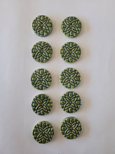 Set of 10 Deep Green Buttons