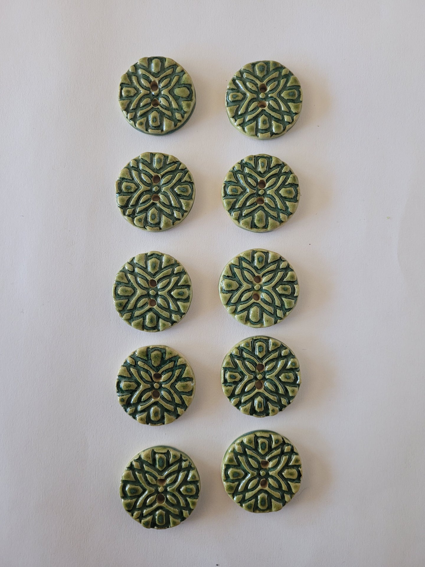 Set of 10 Deep Green Buttons