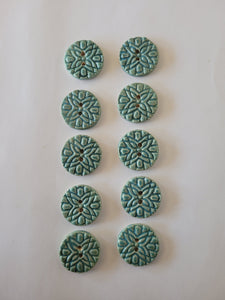 Set of 10 Nordic Blue Round Buttons