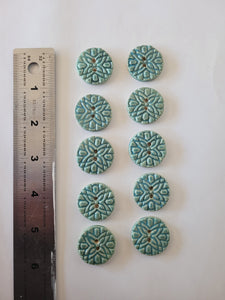 Set of 10 Nordic Blue Round Buttons