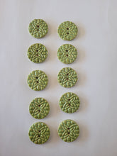 Load image into Gallery viewer, Set of 20 lime green Ceramic Buttons