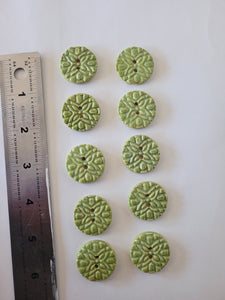 Set of 20 lime green Ceramic Buttons
