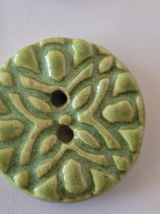 Set of 20 lime green Ceramic Buttons