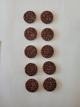 Load image into Gallery viewer, Set of 10 Burgandy Textured Buttons