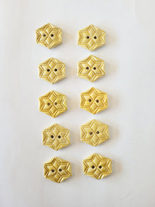 Set of 10 Golden Yellow Buttons