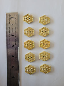 Set of 10 Golden Yellow Buttons