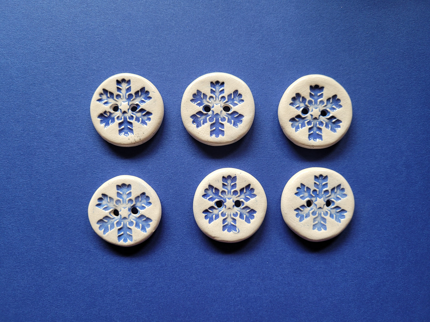 ceramic Snowflake Buttons (set of 6 )