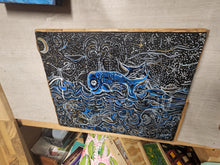 Load image into Gallery viewer, Original mixed media painting on wood framed with reclaimed barnwood