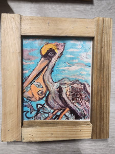 10x9 framed pelican print