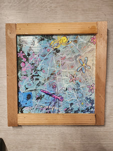 12x12" framed print "cosmic weaver "