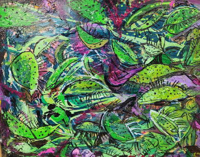 15.x12x .5  flytrap abstract original painting