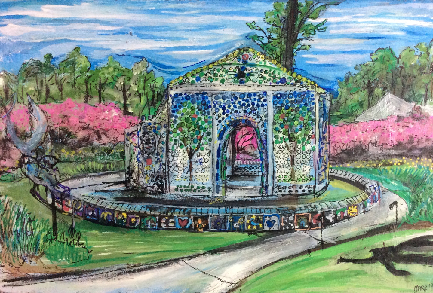 Airlie Gardens bottle house 11x17 signed print