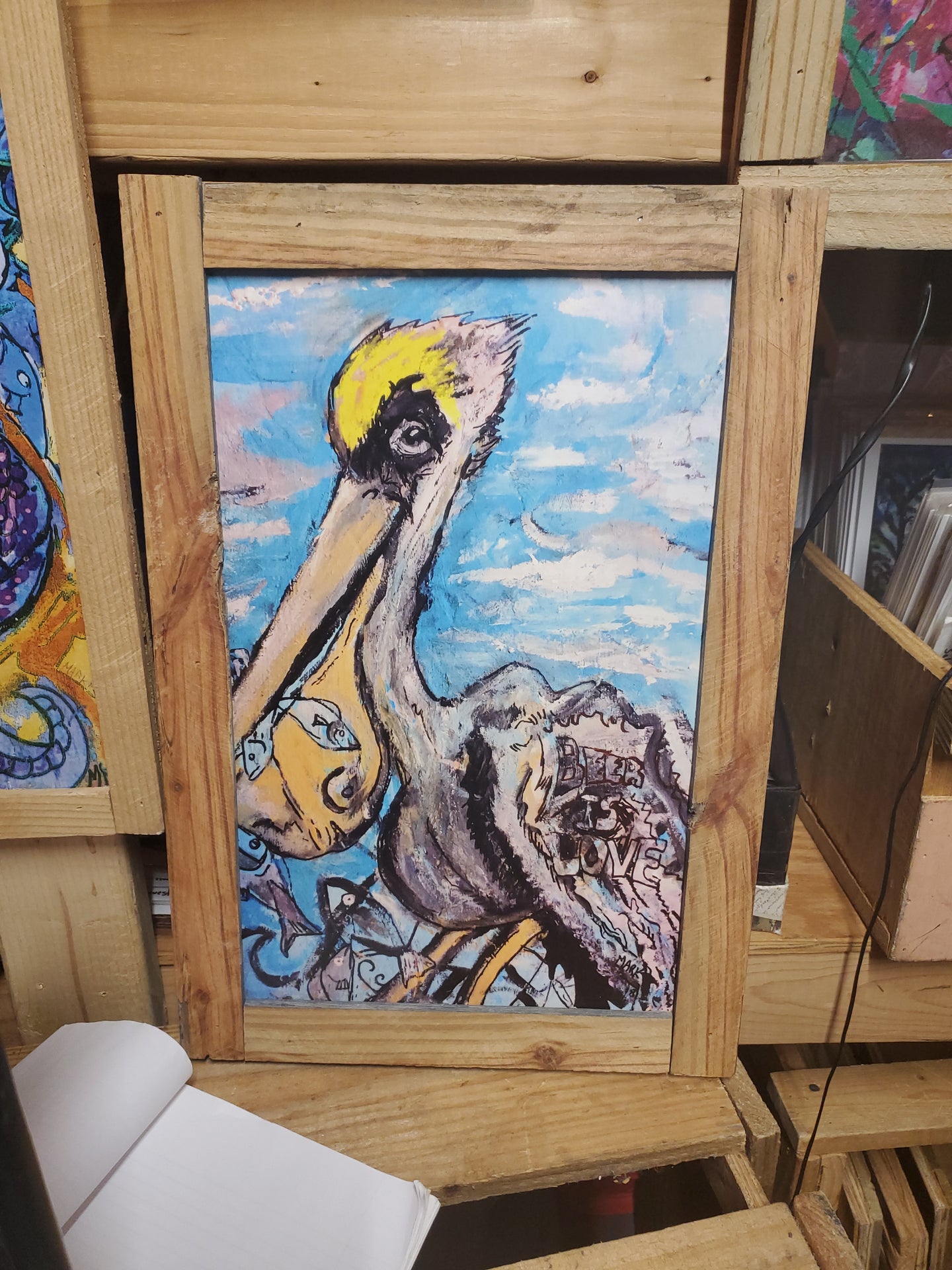 pelican framed print 12x18