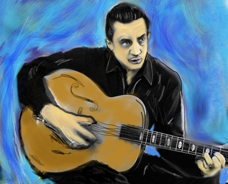 Johnny cash  framed embellished print