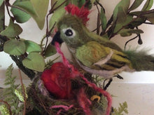 Load image into Gallery viewer, One of a kind multimedia/ fabric bird sculpture