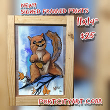 Load image into Gallery viewer, new squirrel  print ! framed 10x14